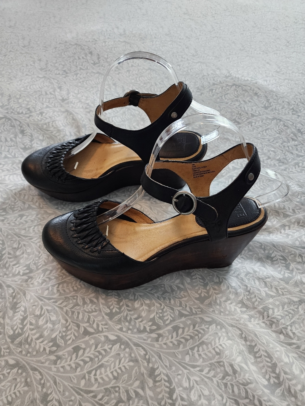 Frye Women's Blair Ankle Strap Platform Shoes in Black, Size  10
